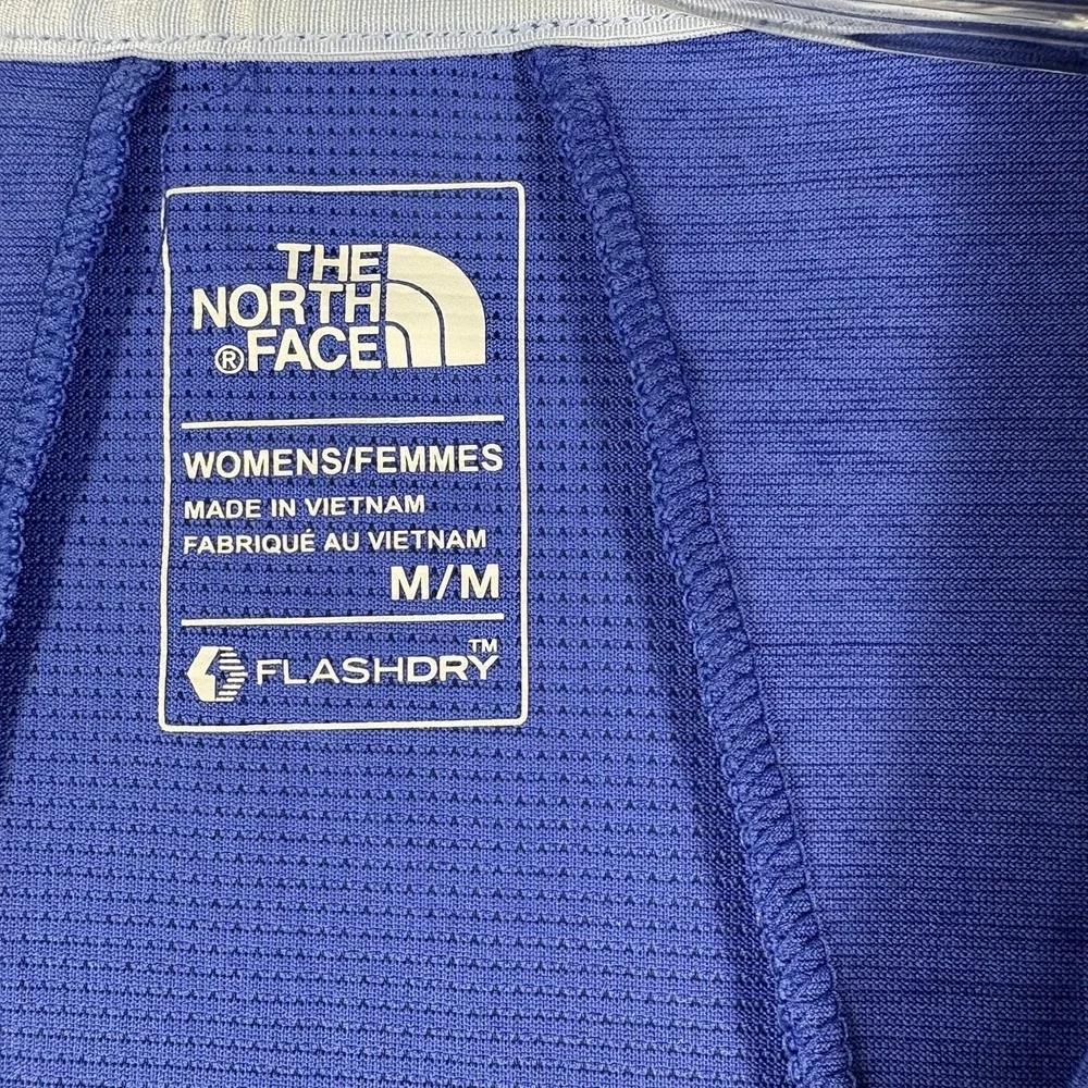 The North Face Womens FlashDry  Blue V-Neck Mesh Active T-Shirt Medium - Picture 7 of 7